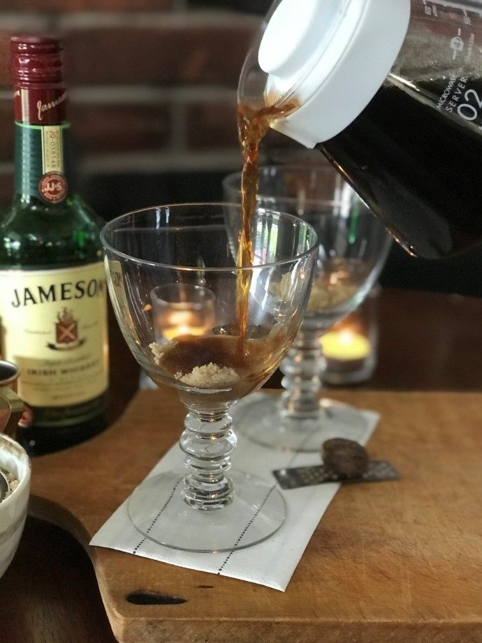 Pouring coffee in a glass