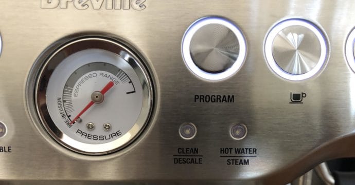 Breville barista express review clean me light