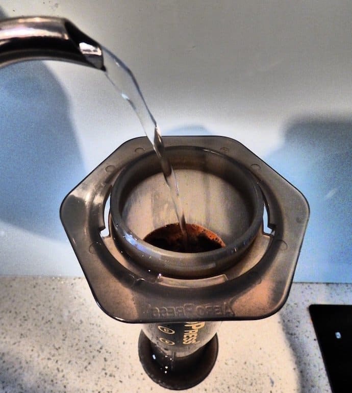 adding water to aeropress