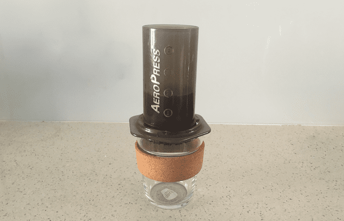 aeropress on top of a glass