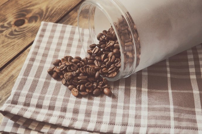a clear coffee canister