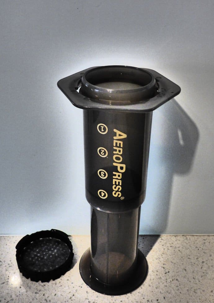 insert plunger into aeropress