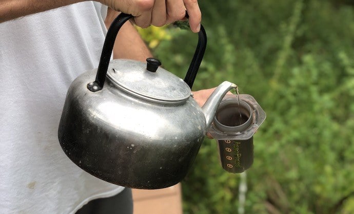 wetting aeropress chamber