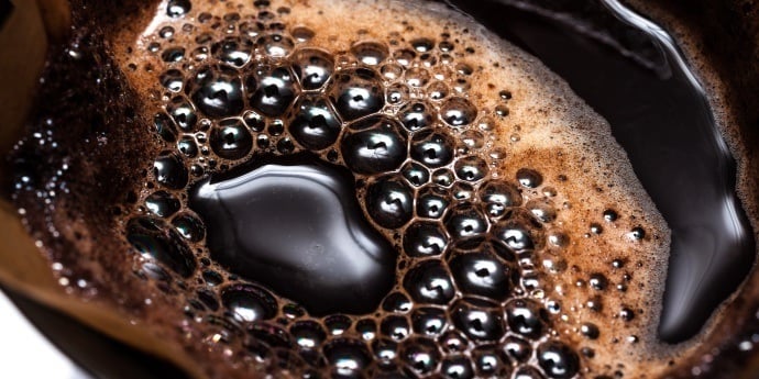 bubbles forming in brewed coffee