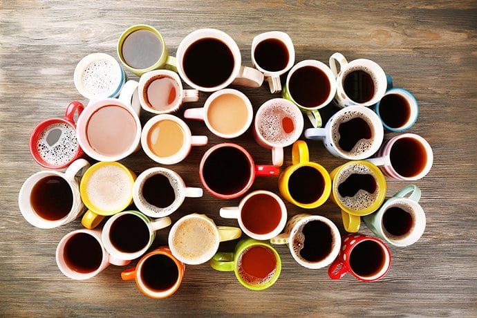 Different cups of coffee