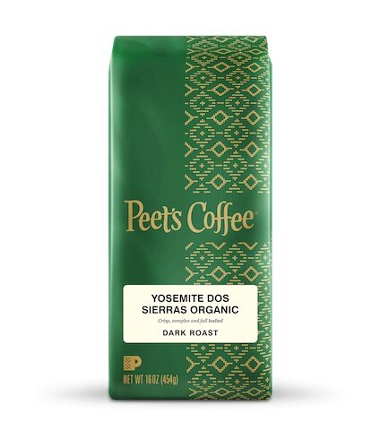 peet's yosemite green coffee bag