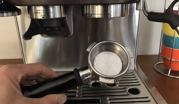 an empty portafilter