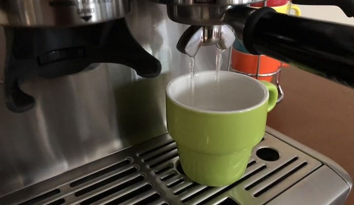 water coming out of the portafilter