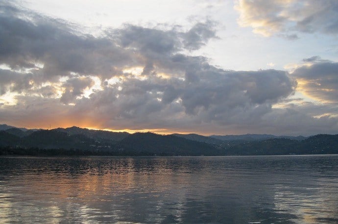 scenery of mountains and grey sky