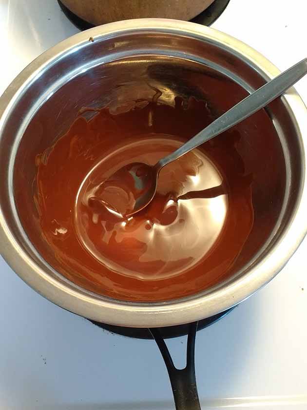 melted chocolate in a saucepan