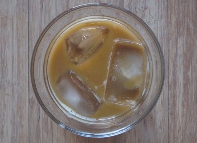 The final Vietnamese iced coffee in a cup