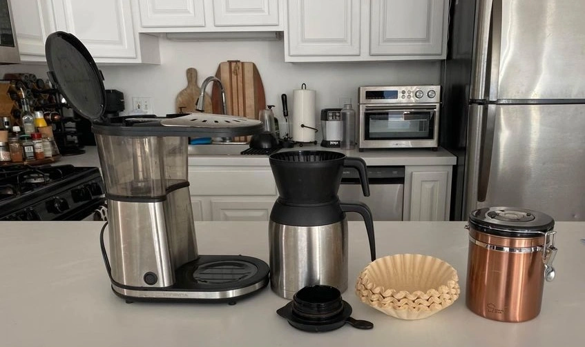 Bonavita coffee maker disassembled on the kitchen counter