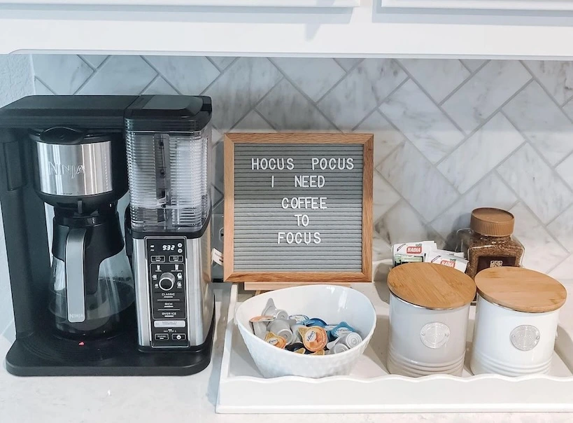 NInja coffee maker in the kitchen