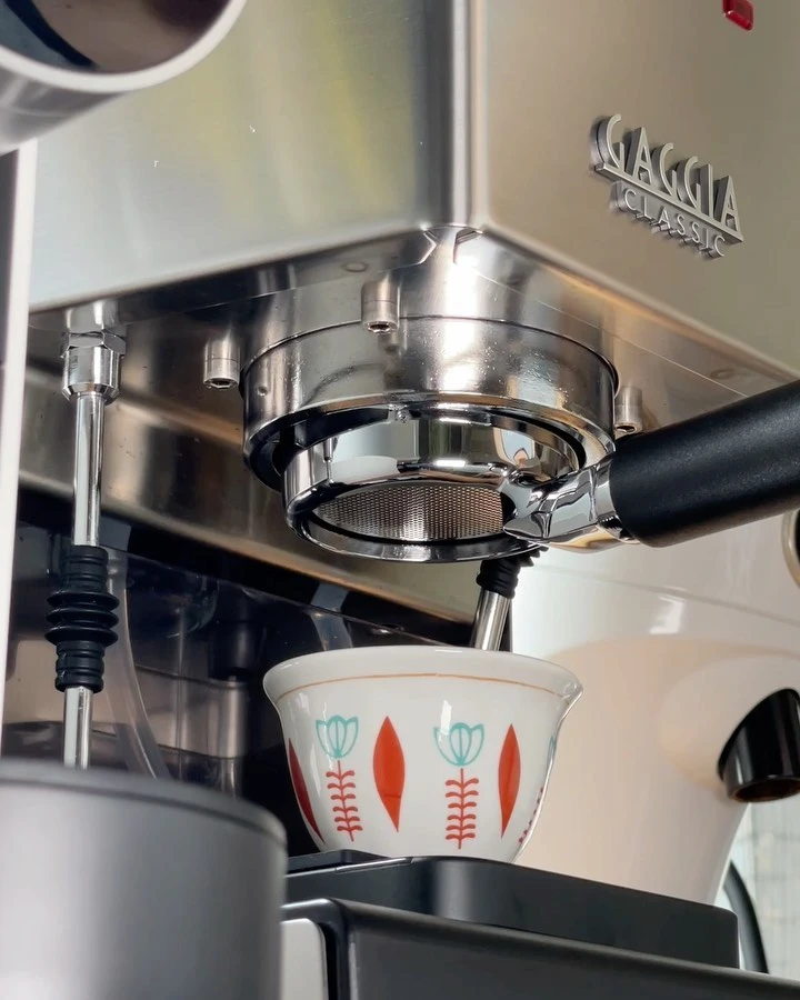 Gaggia Classic Pro with floral cup