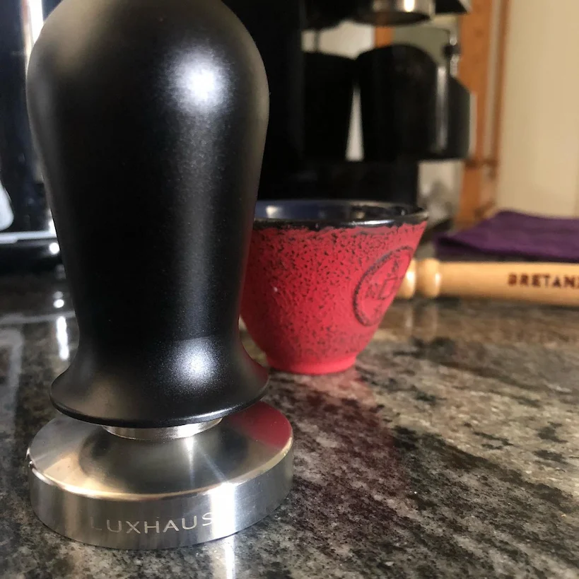 Luxhaus tamper with espresso set up