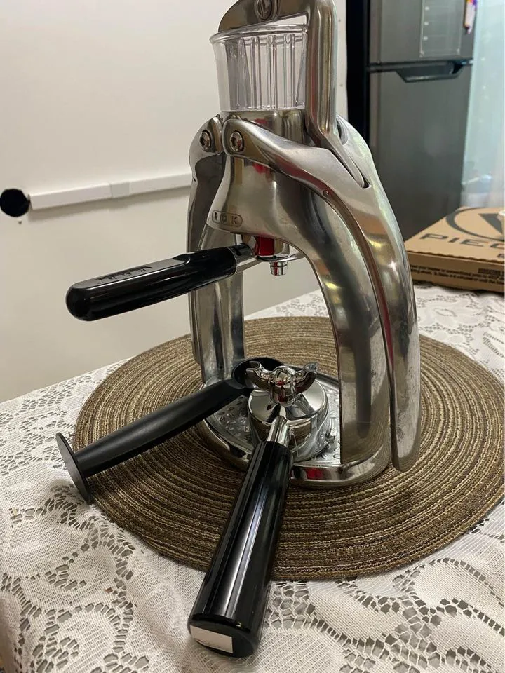 Side view of the Rok Espresso Maker