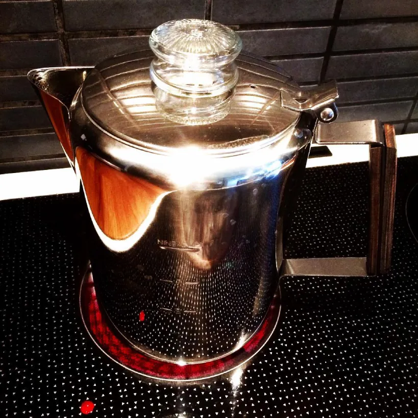 Tops Rapid Brew Percolator on stovetop