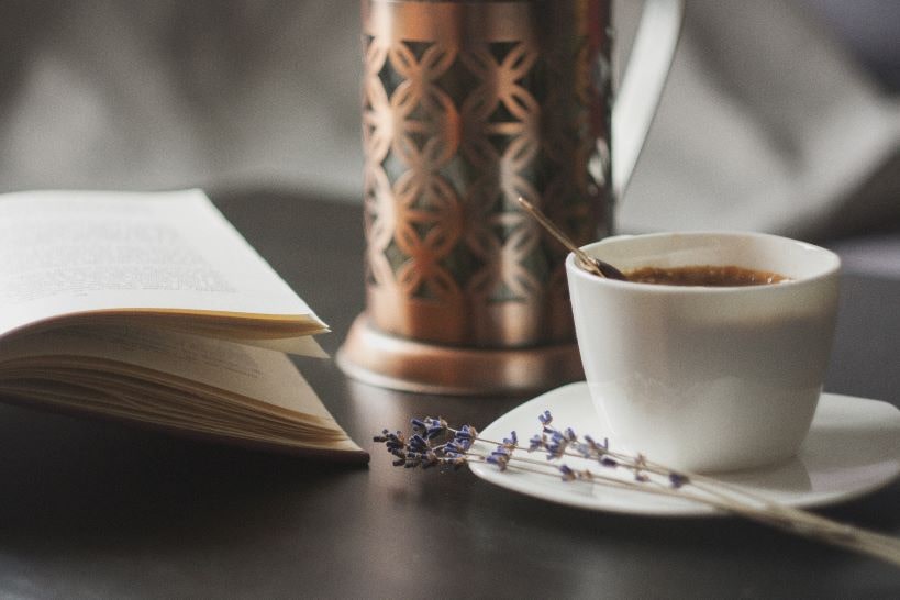 Cup of Coffee with book