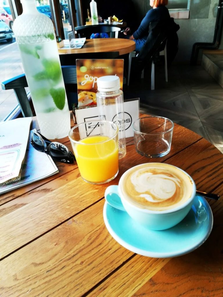 Coffee CUp with Glass of ORange Juice