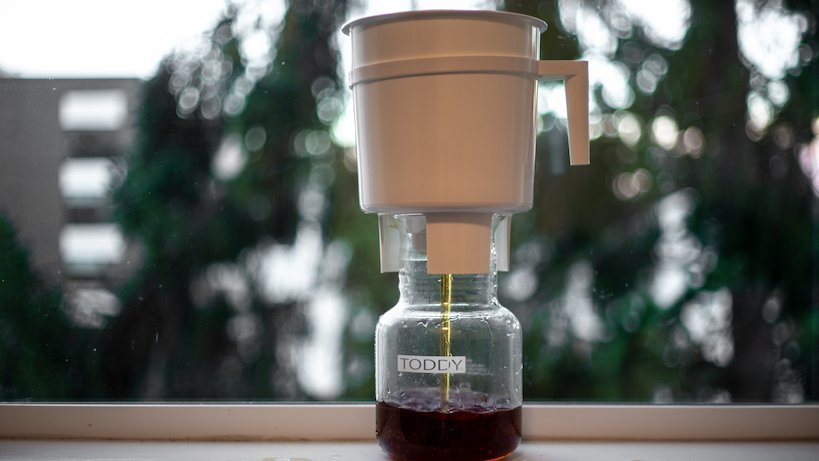 cold brew running into the Toddy decanter