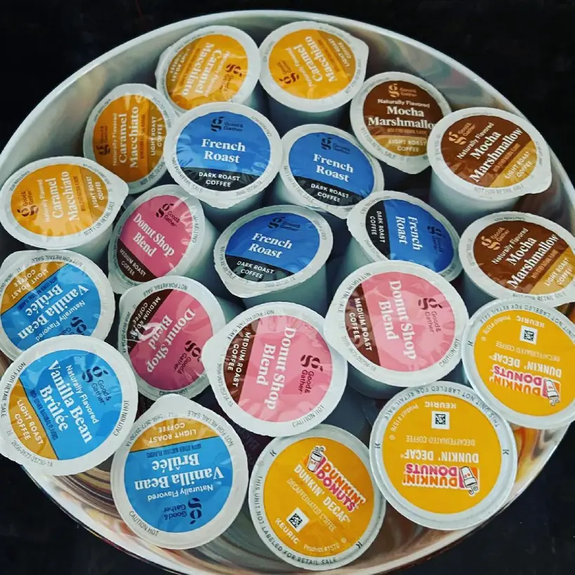 Container with assortment of K Cups