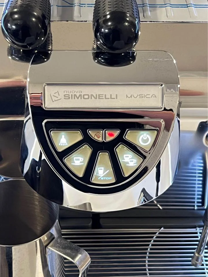 Close up of the buttons of the Nuova Simonelli Musica
